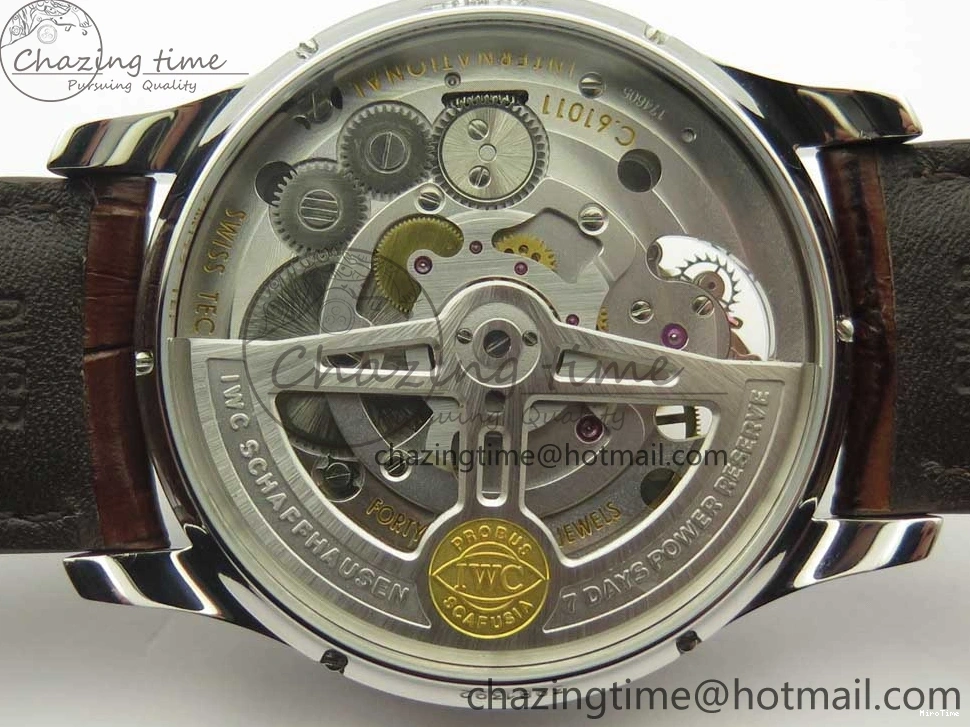MIROTIME 0127 Lightweight Portuguese Tourbillon IW504602 SS ZF Best Edition Gray Dial on Brown Leather Strap 7177